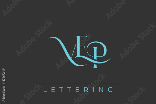 VEP Elegant Monogram Logo Design With Decorative Lettering