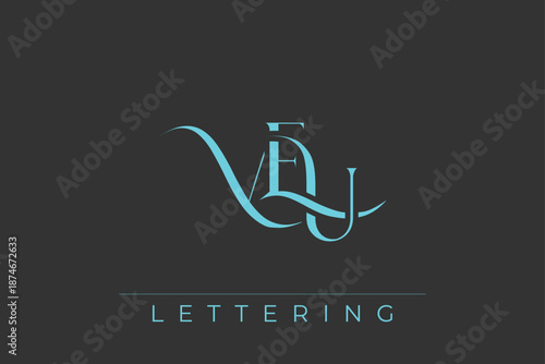 VEU Elegant Monogram Logo Design With Decorative Lettering