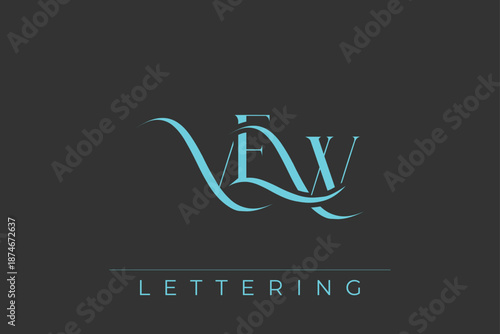 VEW Elegant Monogram Logo Design With Decorative Lettering