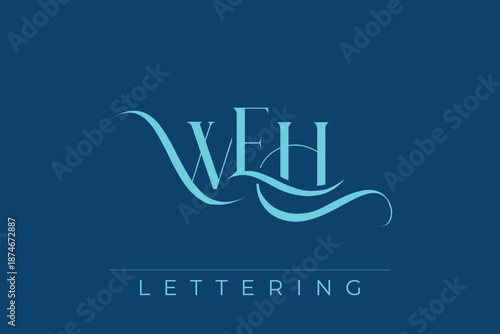 WEH Elegant Monogram Logo Design With Decorative Lettering