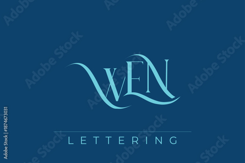 WEN Elegant Monogram Logo Design With Decorative Lettering