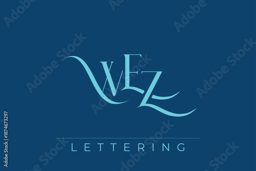 WEZ Elegant Monogram Logo Design With Decorative Lettering