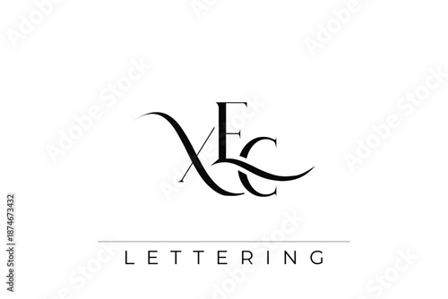 XEC Elegant Monogram Logo Design With Decorative Lettering