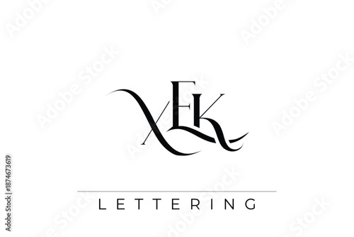 XEK Elegant Monogram Logo Design With Decorative Lettering