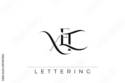 XET Elegant Monogram Logo Design With Decorative Lettering