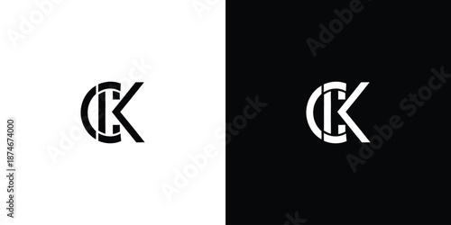 c k initial monogram vector icon illustration