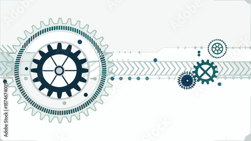 Modern gear mechanism design with industrial aesthetic