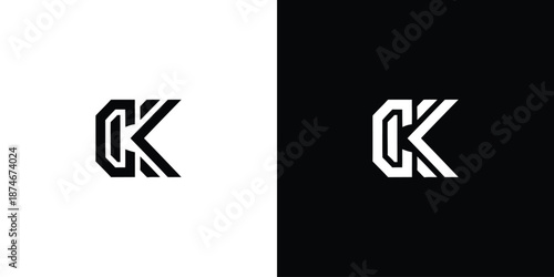 c k initial monogram vector icon illustration