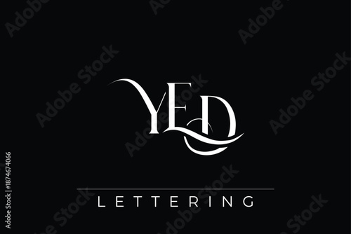 YED Elegant Monogram Logo Design With Decorative Lettering
