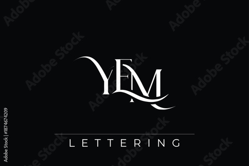YEM Elegant Monogram Logo Design With Decorative Lettering