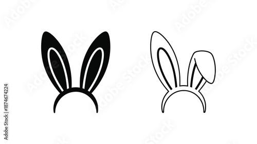 Two styles of bunny ears headbands a bold graphic silhouette