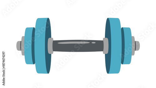 Colorful dumbbell icon on white background for fitness and gym designs