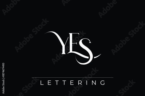 YES Elegant Monogram Logo Design With Decorative Lettering