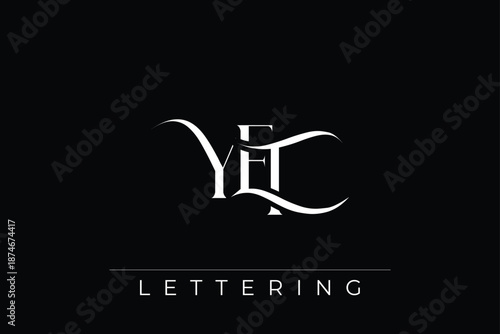 YET Elegant Monogram Logo Design With Decorative Lettering