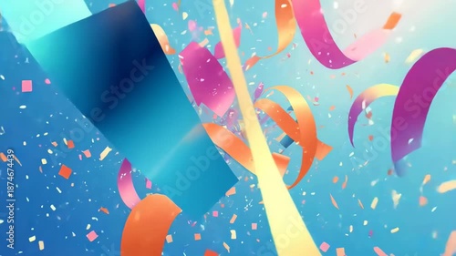 Festive animation with confetti.