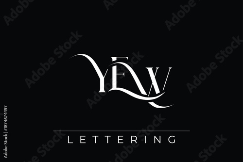 YEW Elegant Monogram Logo Design With Decorative Lettering