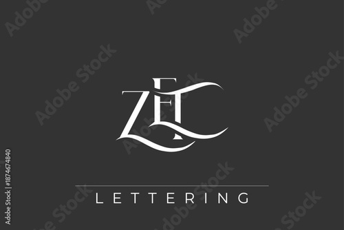 ZET Elegant Monogram Logo Design With Decorative Lettering
