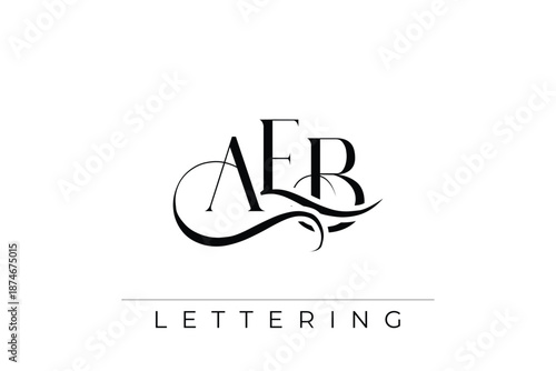 AEB Elegant Monogram Logo Design With Decorative Lettering
