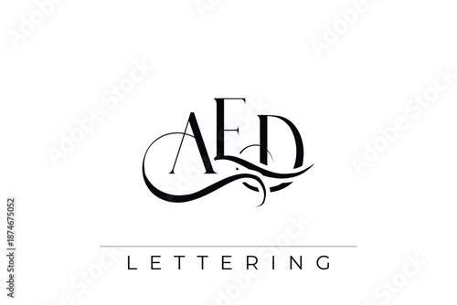 AED Elegant Monogram Logo Design With Decorative Lettering