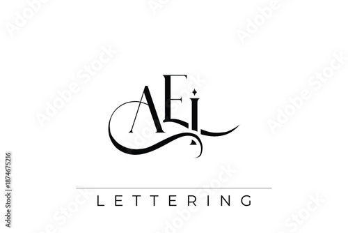 AEI Elegant Monogram Logo Design With Decorative Lettering