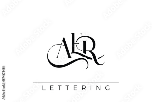 AER Elegant Monogram Logo Design With Decorative Lettering