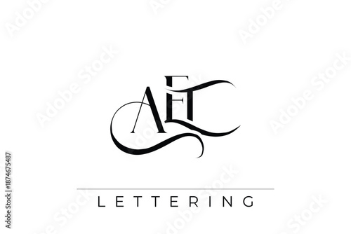 AET Elegant Monogram Logo Design With Decorative Lettering