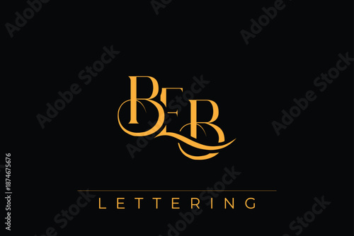 BEB Elegant Monogram Logo Design With Decorative Lettering