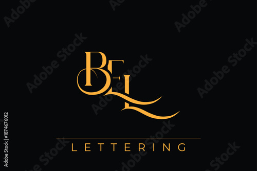 BEL Elegant Monogram Logo Design With Decorative Lettering
