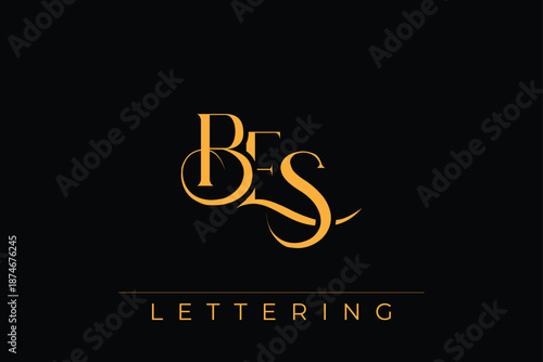 BES Elegant Monogram Logo Design With Decorative Lettering