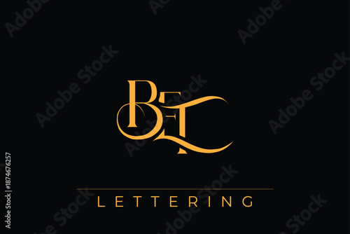 BET Elegant Monogram Logo Design With Decorative Lettering