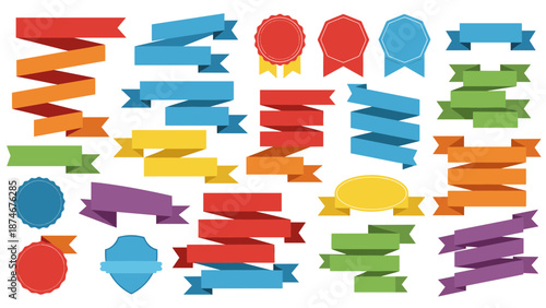 A colorful collection of speech bubbles and icons arranged on transparent background