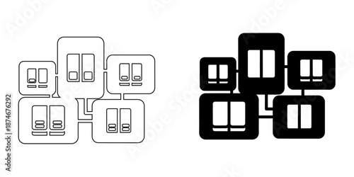 Abstract Data Server Hierarchy Icon and Information Management Grid for Digital Infrastructure