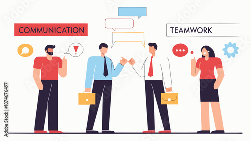 Business professionals communicating and working together effectively