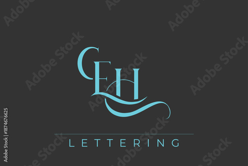 CEH Elegant Monogram Logo Design With Decorative Lettering