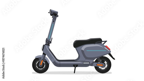 Modern electric scooter in side view with clean white background for urban ride concepts