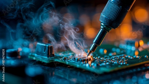 Soldering microchip on circuit board


