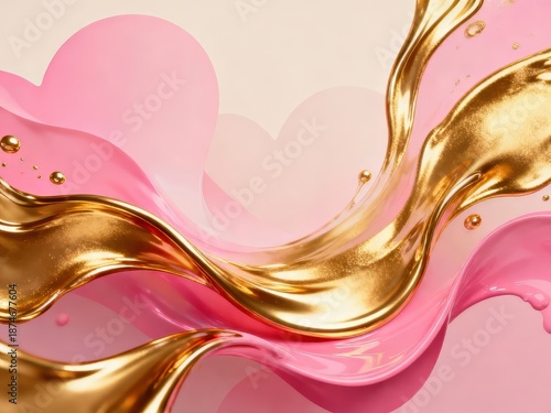 Abstract Valentine's Day background, heart with golden gradient.