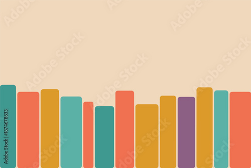 Colorful Abstract Book Spines Row, publishing design concept