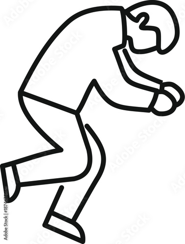 Businessman running and bending forward, in a hurry, rushing to work