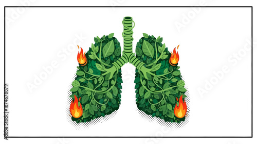 Greenery and flames: conceptual lungs in nature art
