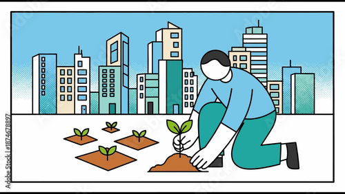 Urban development with eco-friendly focus and sustainable growth concepts