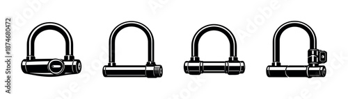 Padlock vector icons set for security. lock symbols collection. safety, protection.