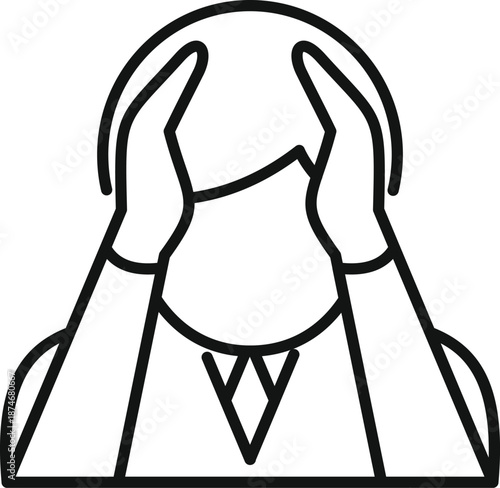 Person icon portraying stress, headache, burnout, and mental health issues