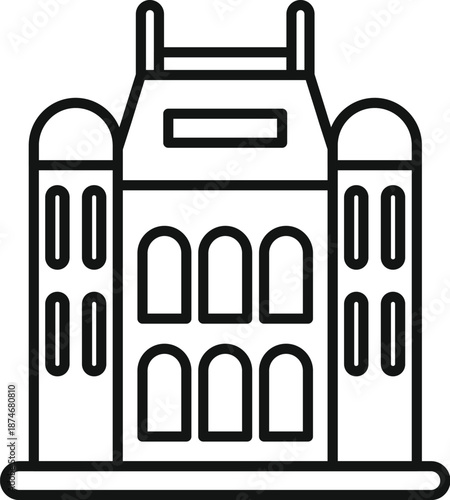 Building representing a museum, historical landmark, or public institution structure