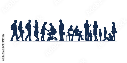 People silhouettes in elevation side view | Architecture people | silhouettes of people | 2D people | Section Elevation View | Architectural drawing people | characters
