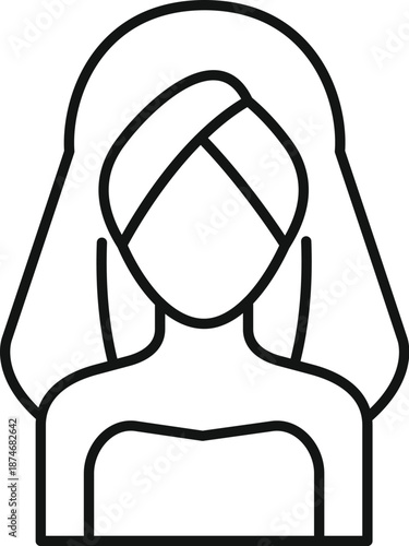 Woman presenting herself with hair wrapped in a fresh towel