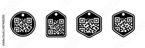 Qr code vector icons set: scannable tags for digital information and technology