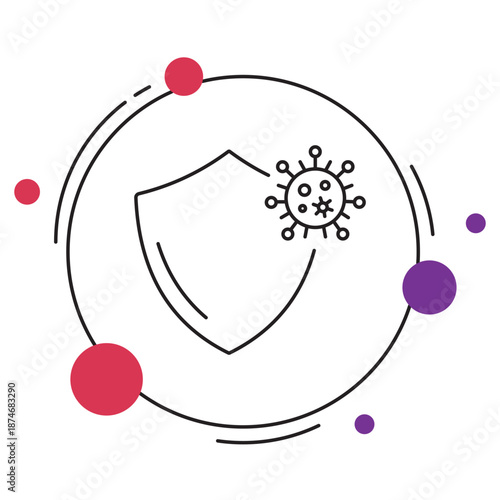 Immunity Icon, Boost Your Immune System, Natural Health Defense, Strong Body Wellness, vector