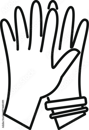 Healthcare worker preparing to wear protective sterile disposable latex rubber gloves