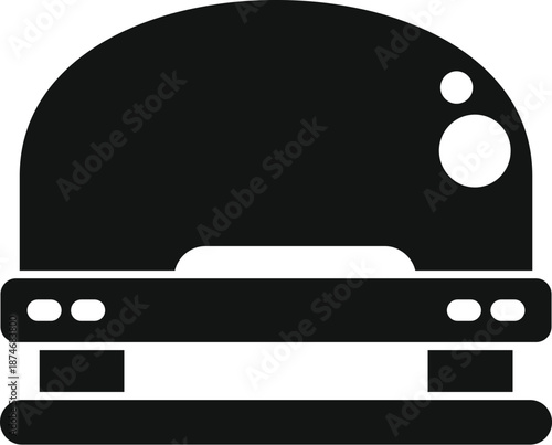 Hole puncher silhouette providing tool for office stationery and documentation